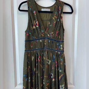 Olive Green Abercrombie and Fitch Sleeveless, lined Chiffon Dress